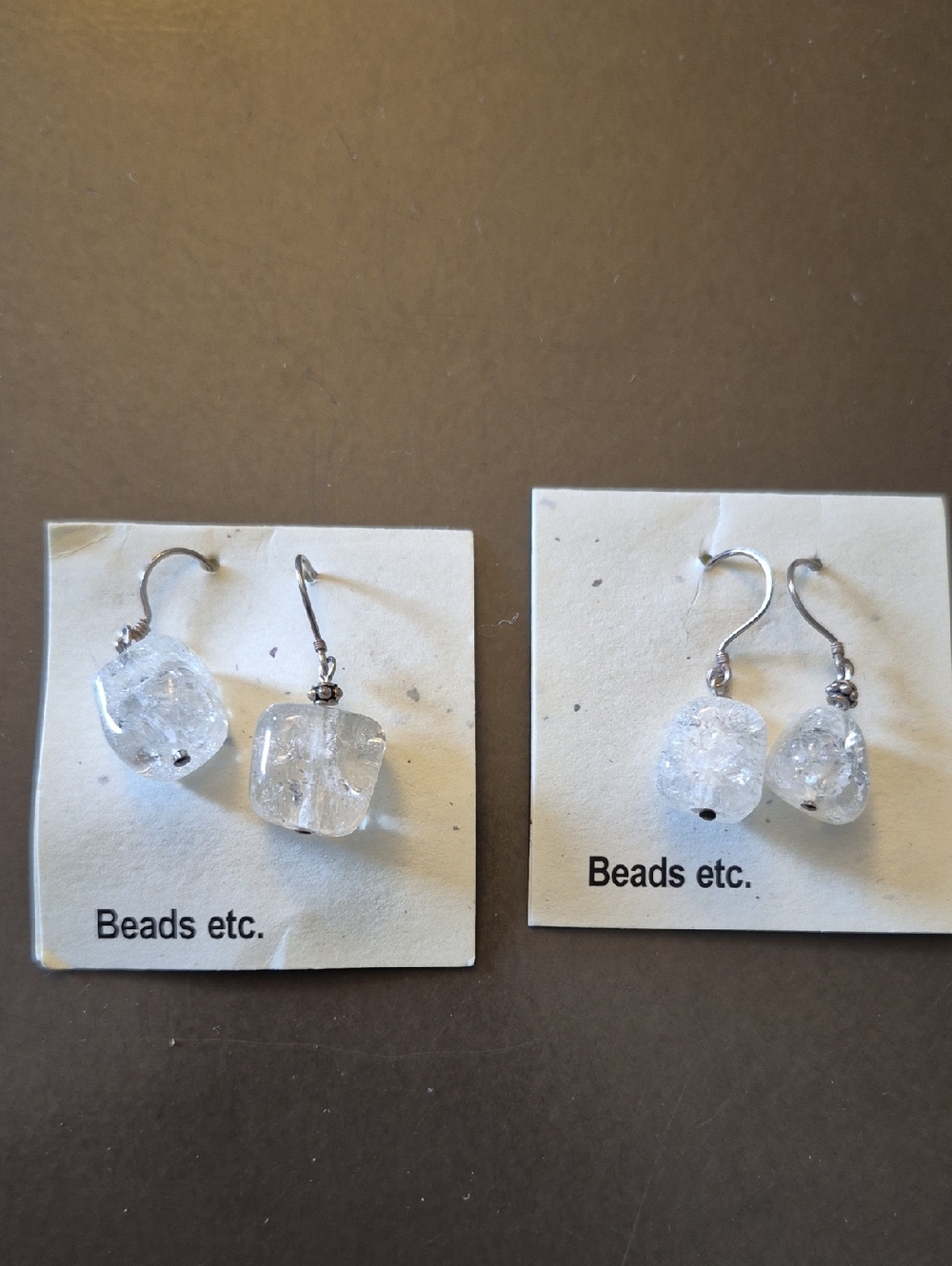 #14 Clear Crystal Drop Earrings - Pair